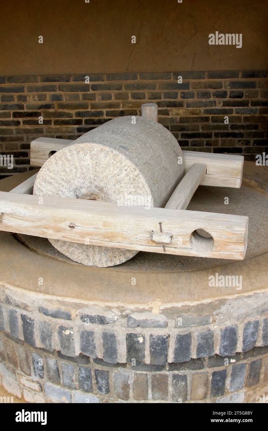 Ancient Chinese tools used for grinding wheat, in Chinese rural areas ...