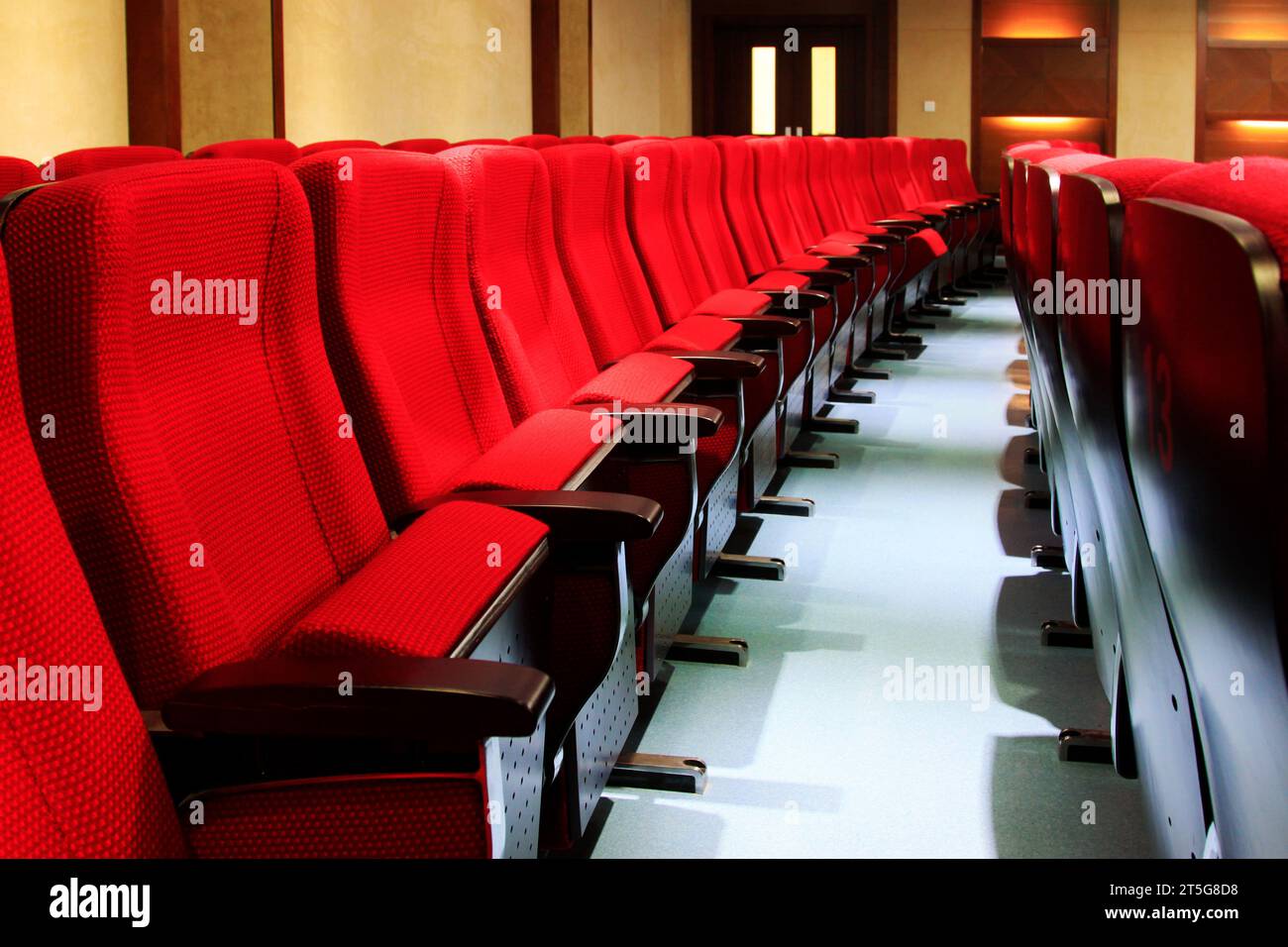 Thatre Chair Rear View chairs in a theatre, closeup of photo Stock Photo - Alamy