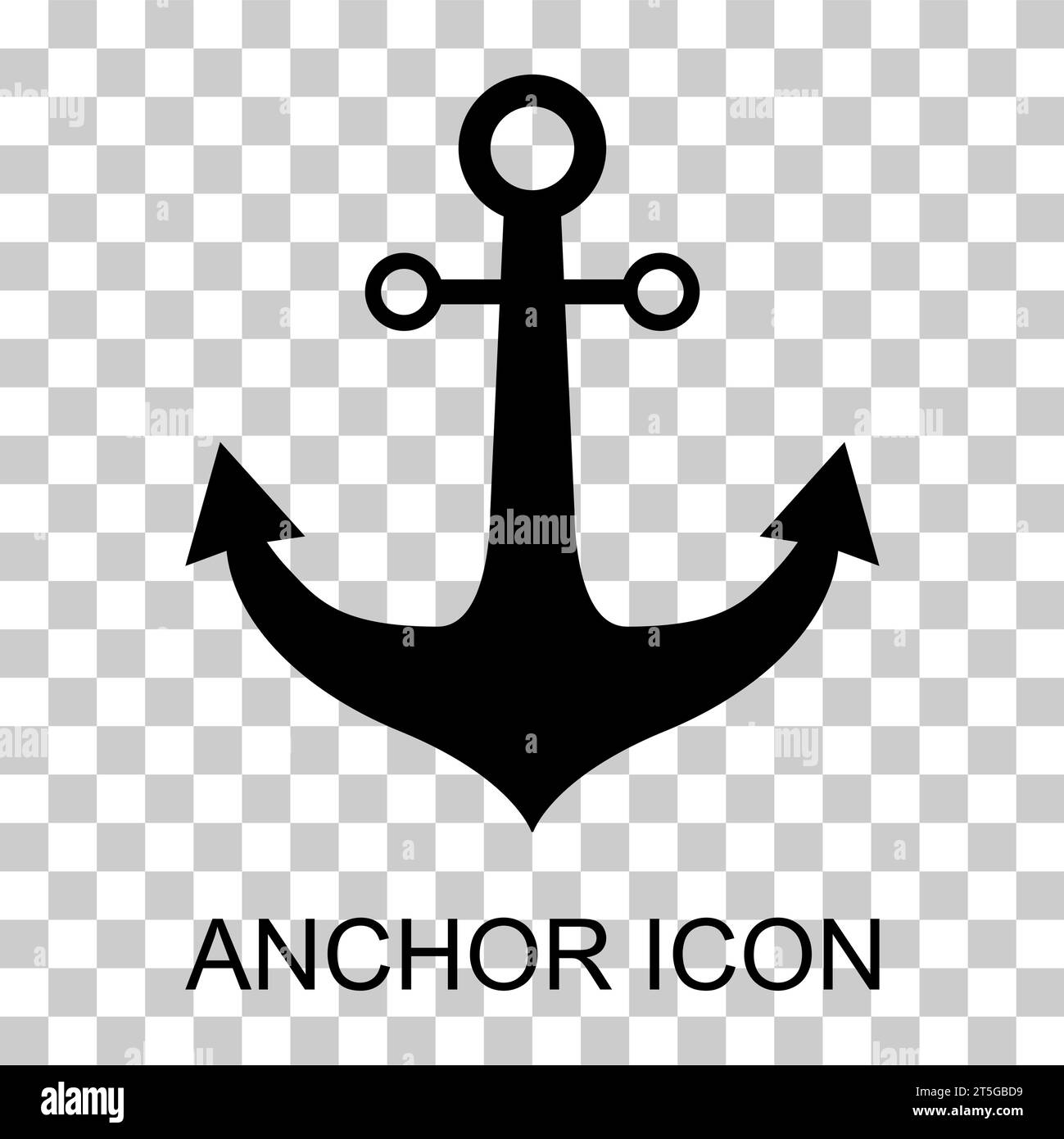 Anchor marine old icon, ship security object element, vector ...
