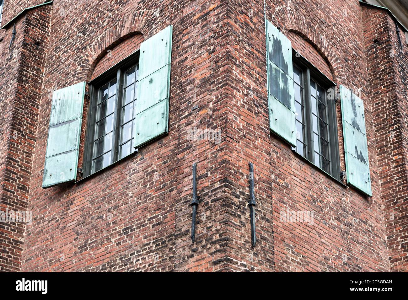 Gothenburg, Sweden: close-up of Gothenburg's Arsenal, Kronhuset. The redbrick building was originally used as an arsenal for the city garrison and as Stock Photo