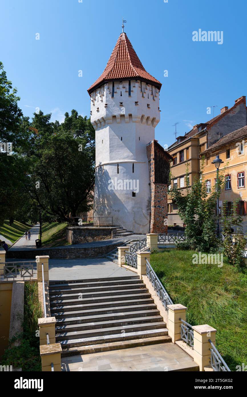 Tower Turnul Dulgherilor in Sibiu (Romania) Stock Photo