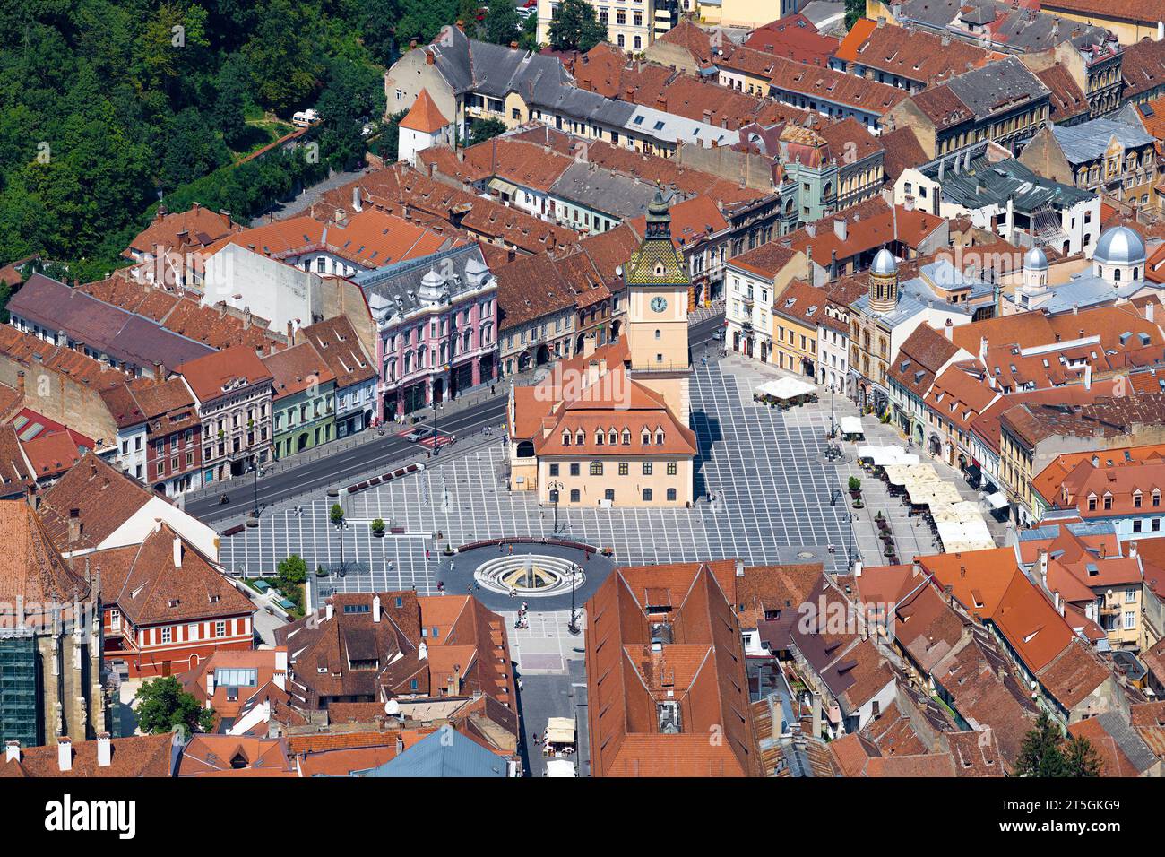 Council Square in Brasov (Romania), Old Town Hall Stock Photo