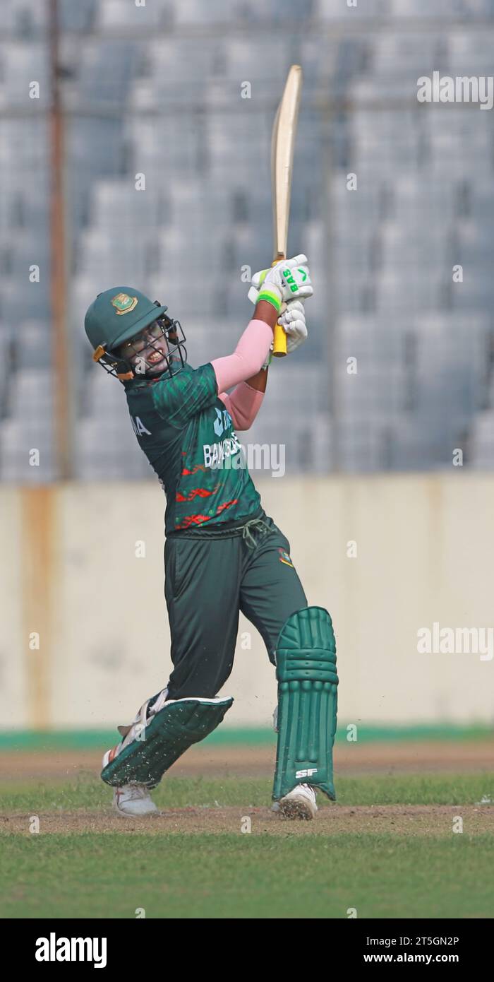 Bangladesh women cricket team batter Fahima Akter bats against Pkistan