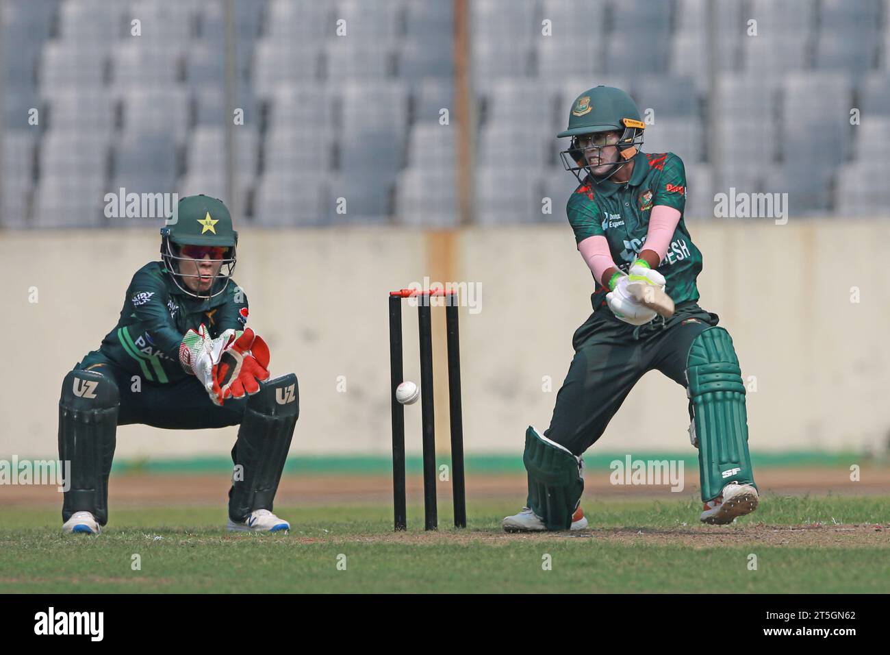 Bangladesh women cricket team batter Fahima Akter bats against Pkistan
