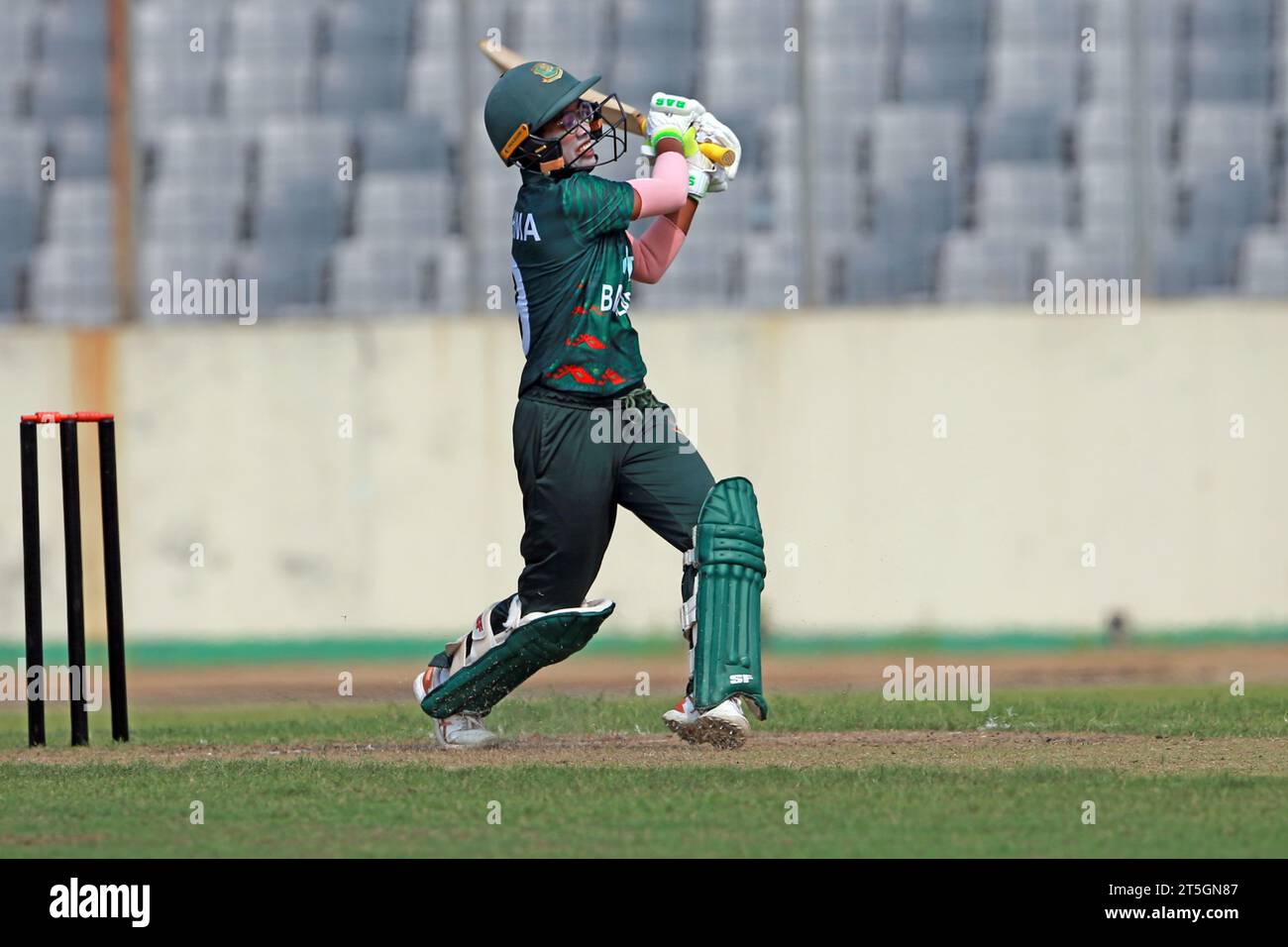 Bangladesh women cricket team batter Fahima Akter bats against Pkistan