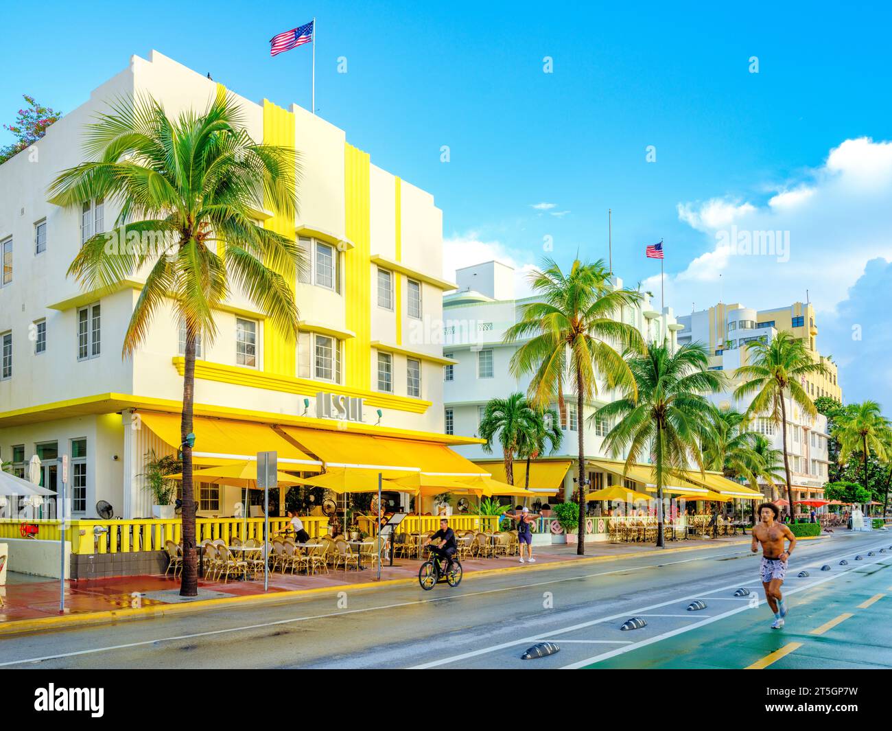 Ocean Drive, South Miami Beach  Miami,  Florida,USA Stock Photo