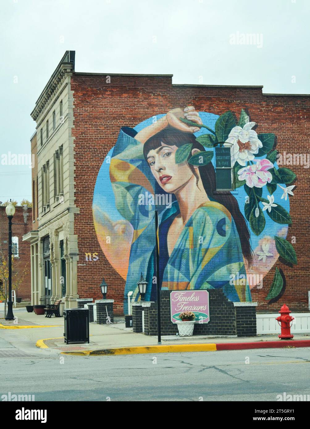 Mural in a small town Stock Photo