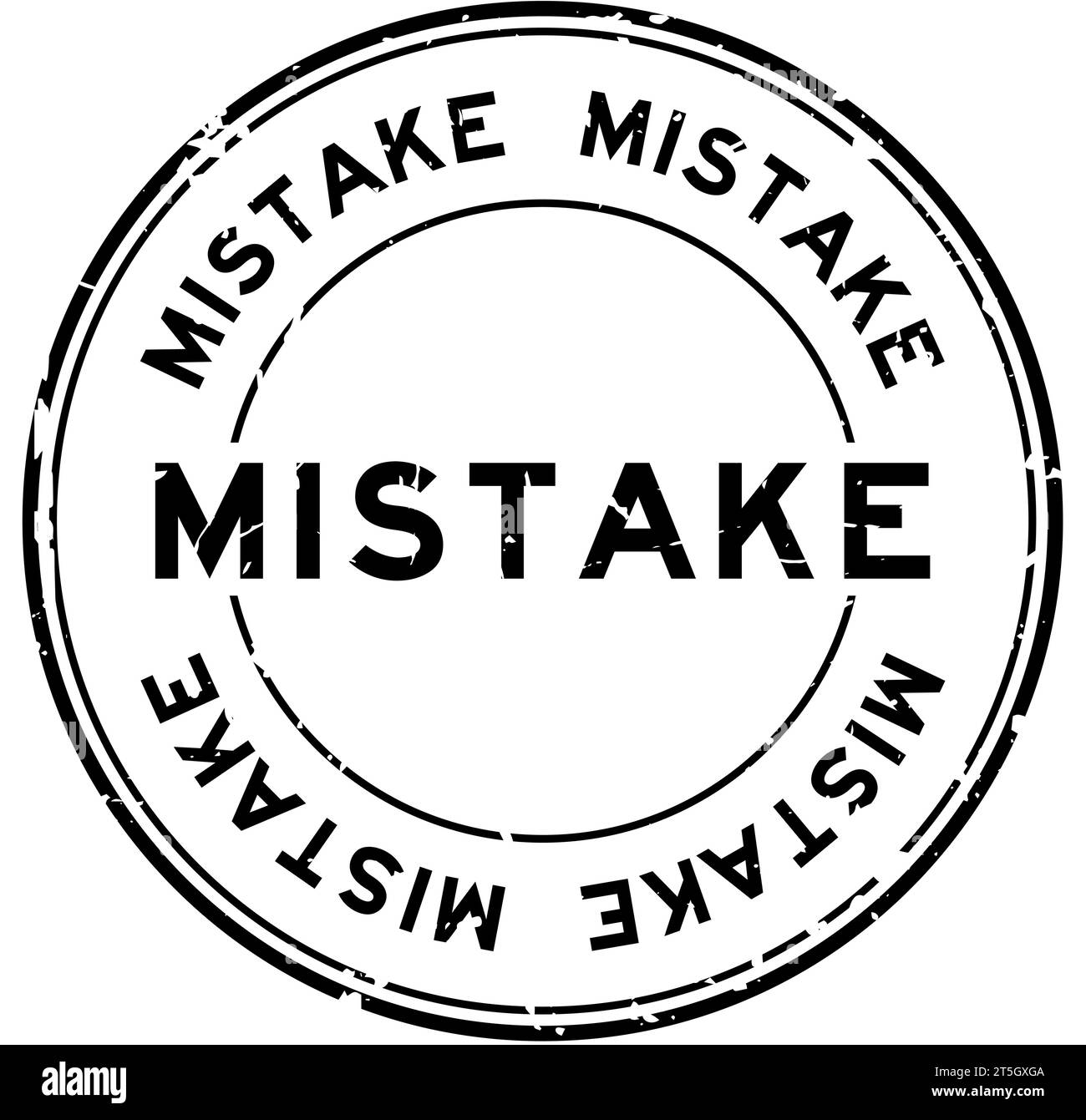 Grunge black mistake word round rubber seal stamp on white background Stock Vector