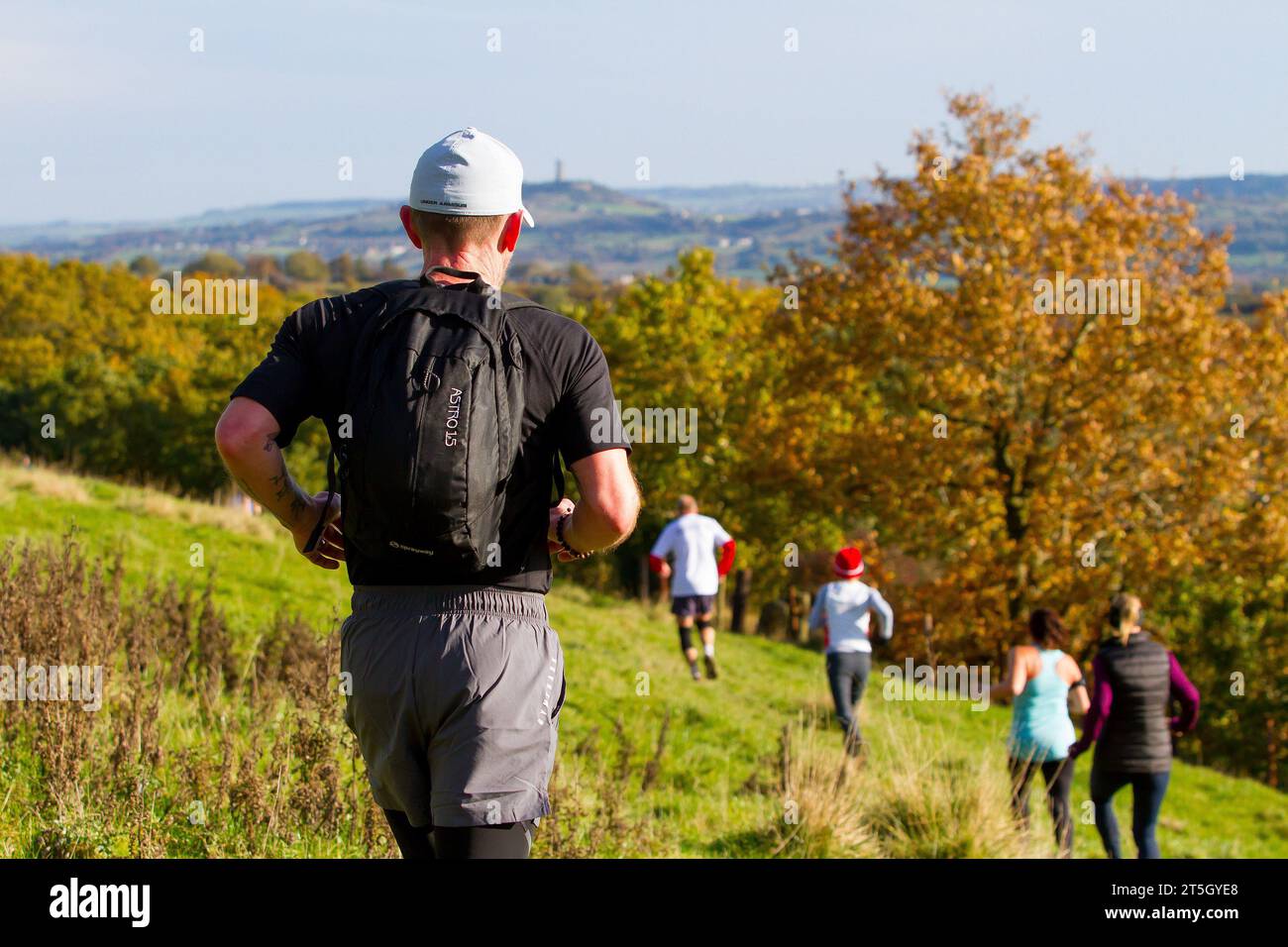 Meltham, Huddersfield, Yorkshire, UK, 05 November 2023. Runners during