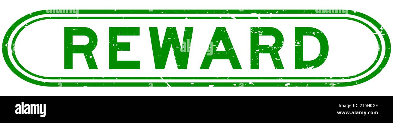 Grunge green reward word rubber seal stamp on white background Stock Vector