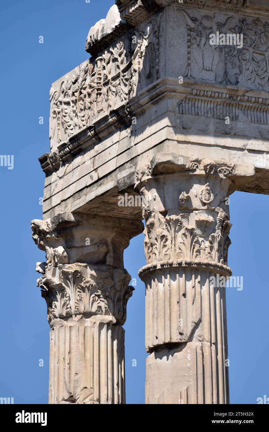 Corinthian columns, Temple of Apollo Sosianus, Rome, Italy Stock Photo ...