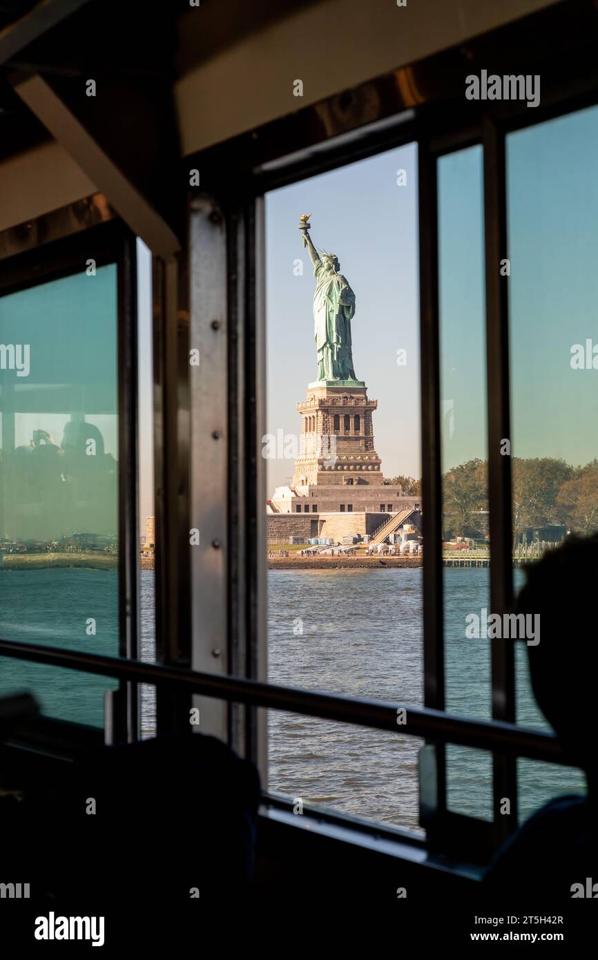 Statue of Liberty photographed from a passenger ferry, New York City