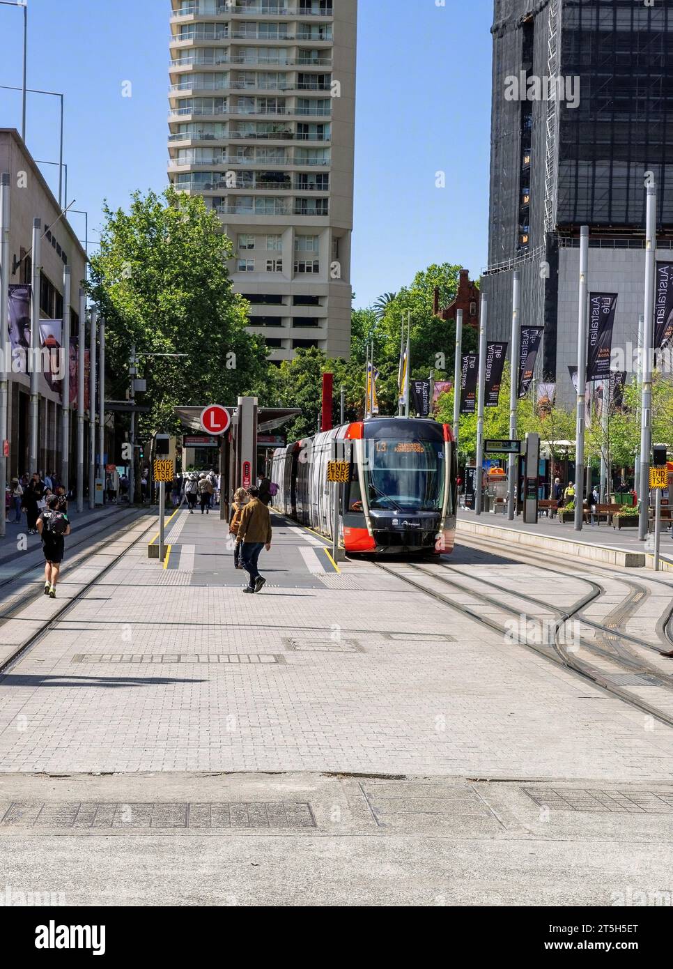 Tram stop for L2 and L3 trams in Circular Quay for travelling to