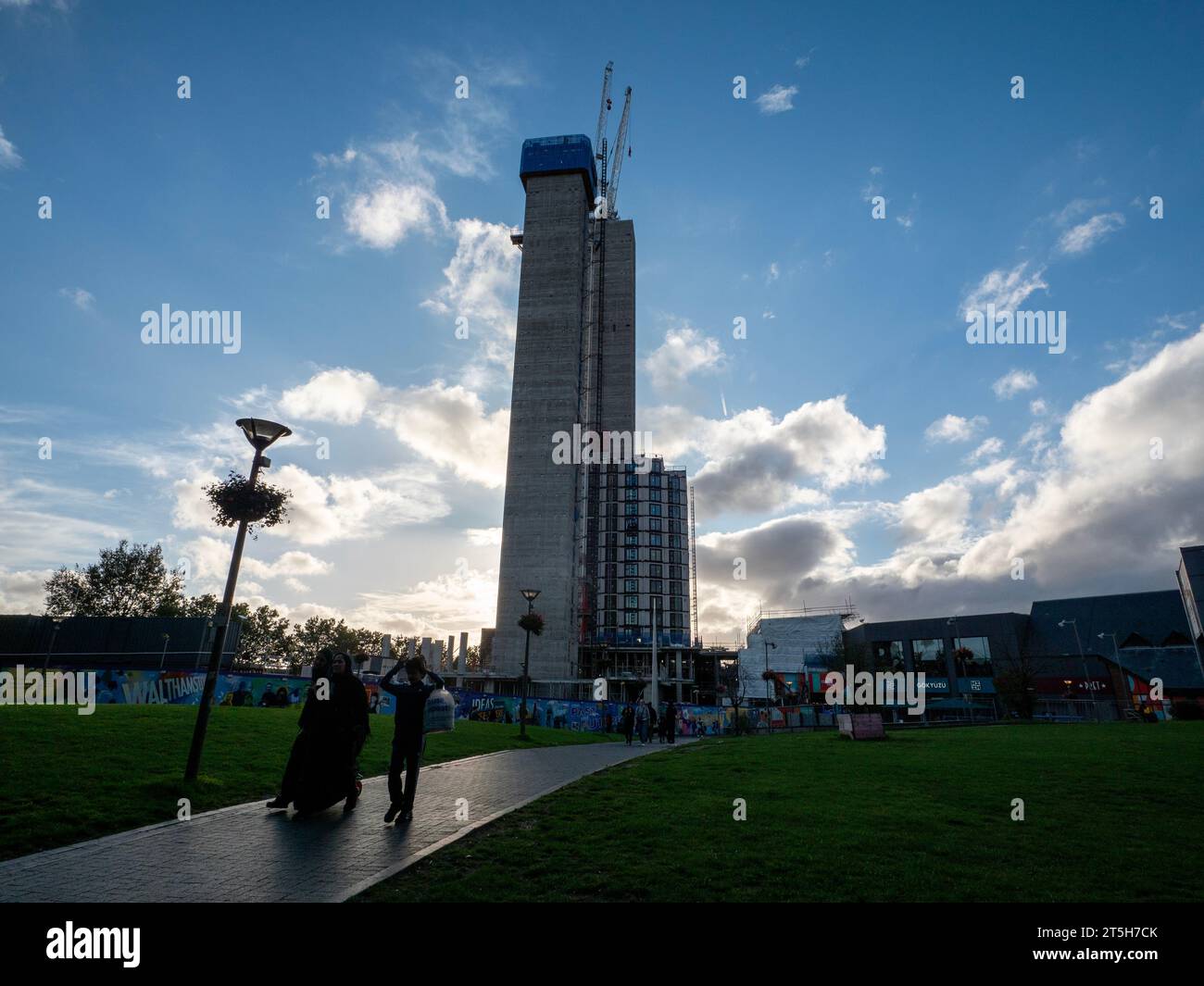 Walthamstow London UK, Two huge towers being built as part of