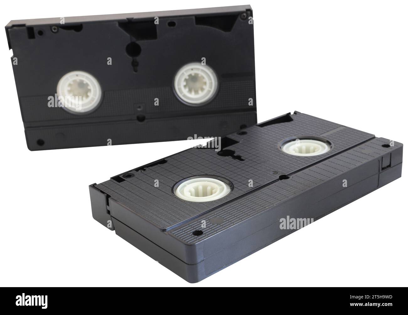 Two Old video cassette closeup Stock Photo
