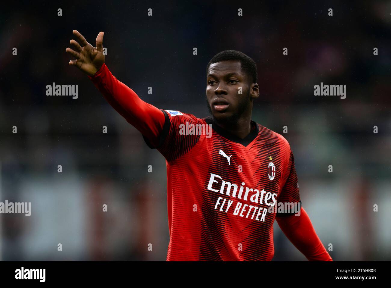 Yunus Musah of AC Milan gestures during the Serie A football match ...