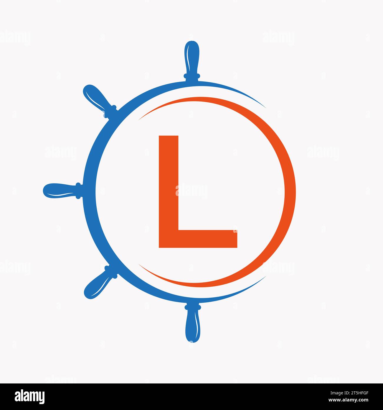 Letter L Ship Logo Concept With Ship Wheel Symbol Vector Template Stock ...