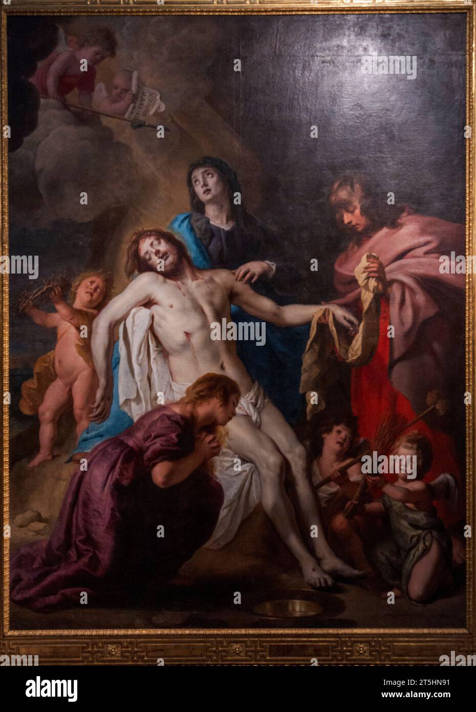 lamentation over the dead Christ, Gaspar de Crayer, 17th century, oil on canvas, Vitoria, María Inmaculada Cathedral, Álava, Spain Stock Photo
