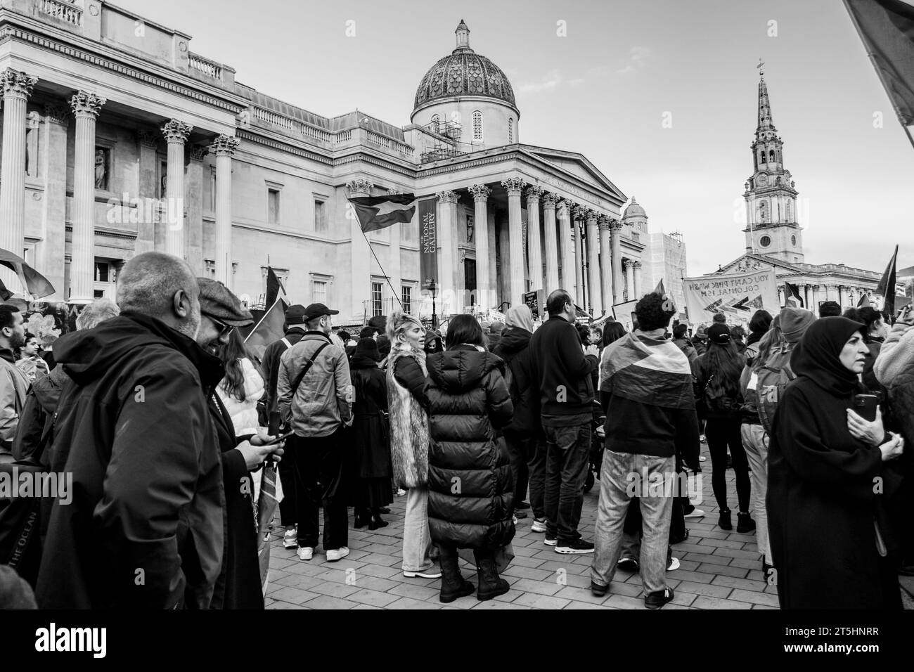 London Palestinian Demonstration Trafalgar Square Stock Photo - Alamy