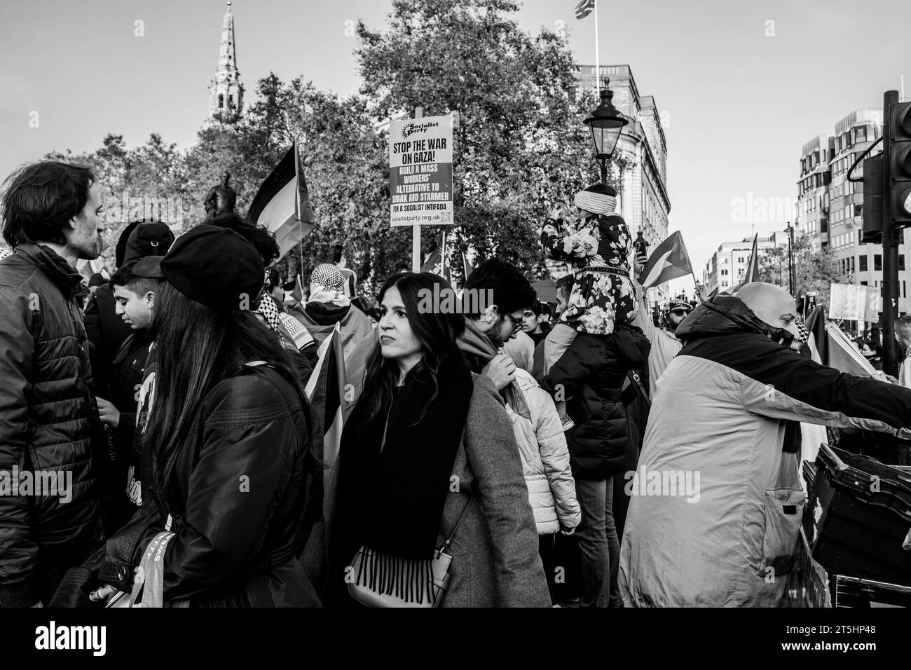 London Palestinian Demonstration Trafalgar Square Stock Photo - Alamy