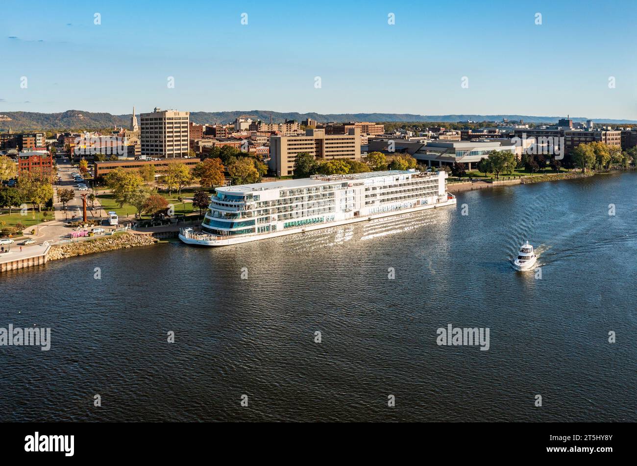 La Crosse, WI 16 October 2023 Aerial panorama of the Viking