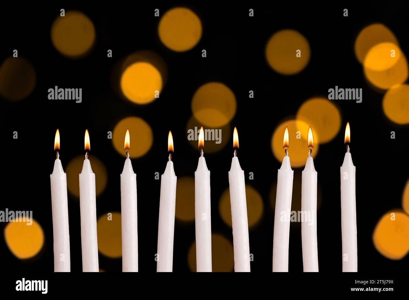 Night of celebration of lit candles - Colombian Christmas tradition Stock Photo