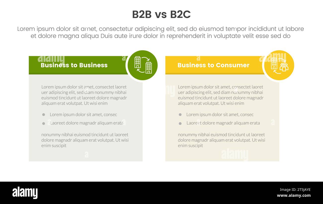 b2b vs b2c difference comparison or versus concept for infographic ...