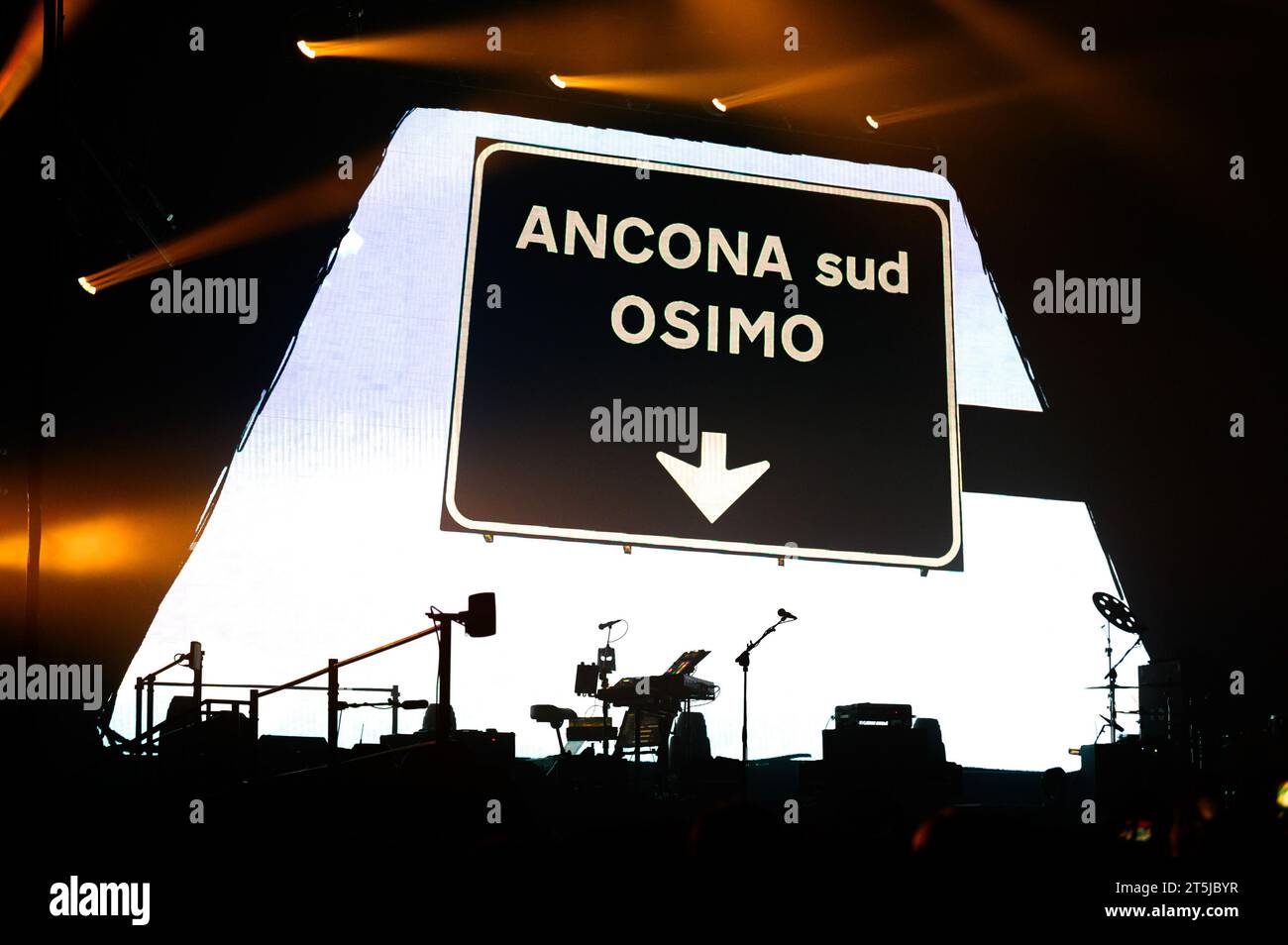 PalaPrometeo, Ancona, Italy, November 04, 2023, Ancona motorway toll booth  during  Ligabue - Indoor Tour 2023 - Dedicato a noi - Italian singer Music Stock Photo