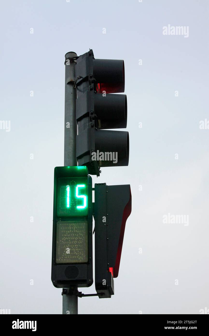 traffic lights in the street, closeup of photo Stock Photo - Alamy