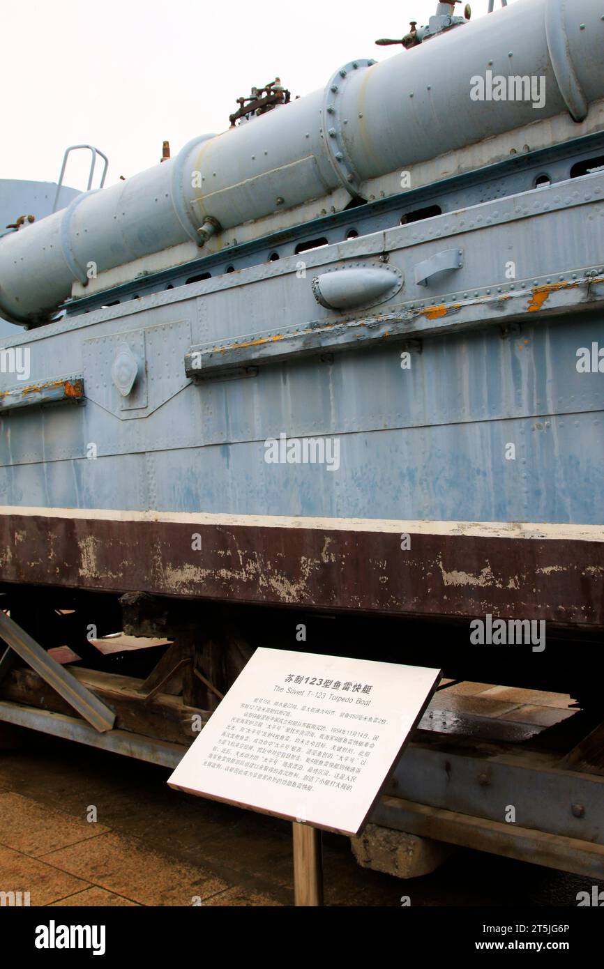 BEIJING - MAY 24: Soviet union made 123 torpedo boats, in the Chinese military museum, on may 24, 2014, Beijing, China Stock Photo