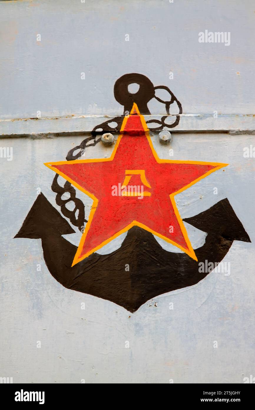 BEIJING - MAY 24: Chinese navy mark, in the Chinese military museum, on may 24, 2014, Beijing, China Stock Photo