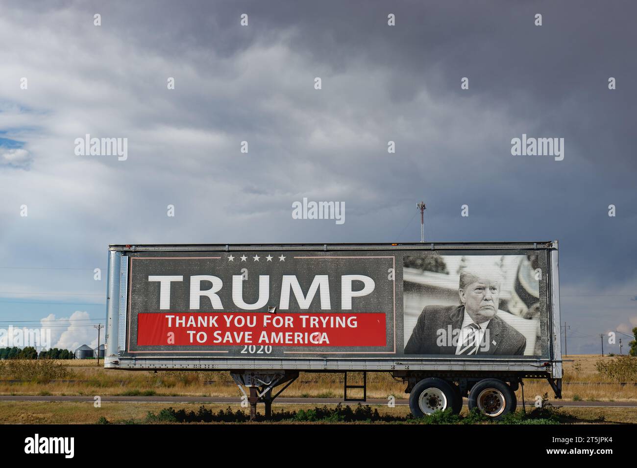 Burlington, Colorado Oct. 3, 2023 Political sign beside the highway
