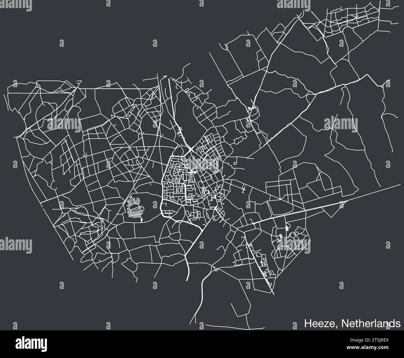 Street roads map of HEEZE, NETHERLANDS Stock Vector