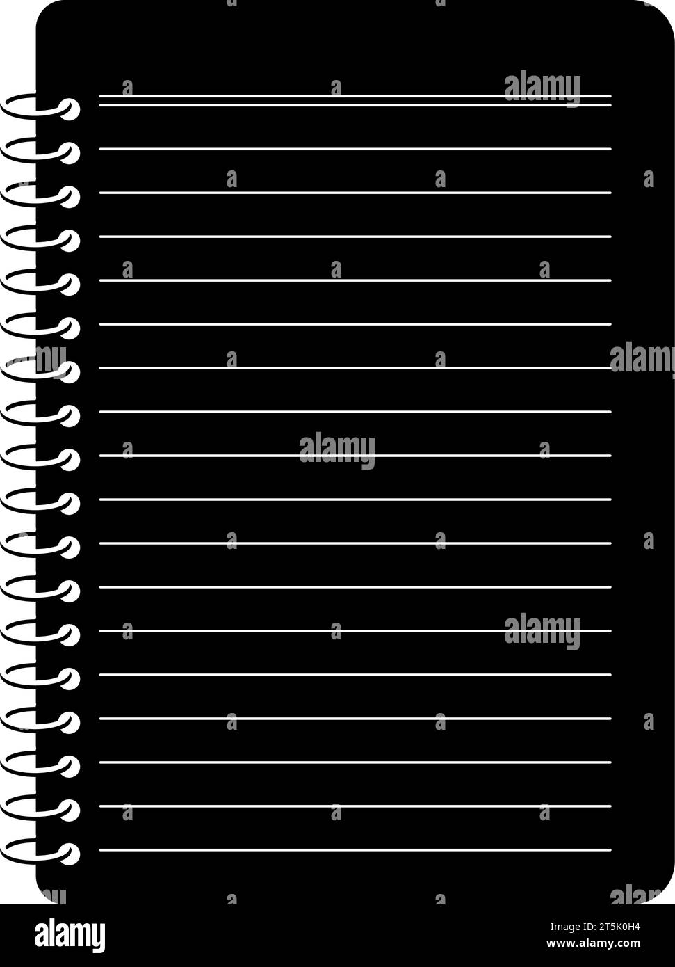 Notepad graphic with lined paper and spiral binding in vector Stock