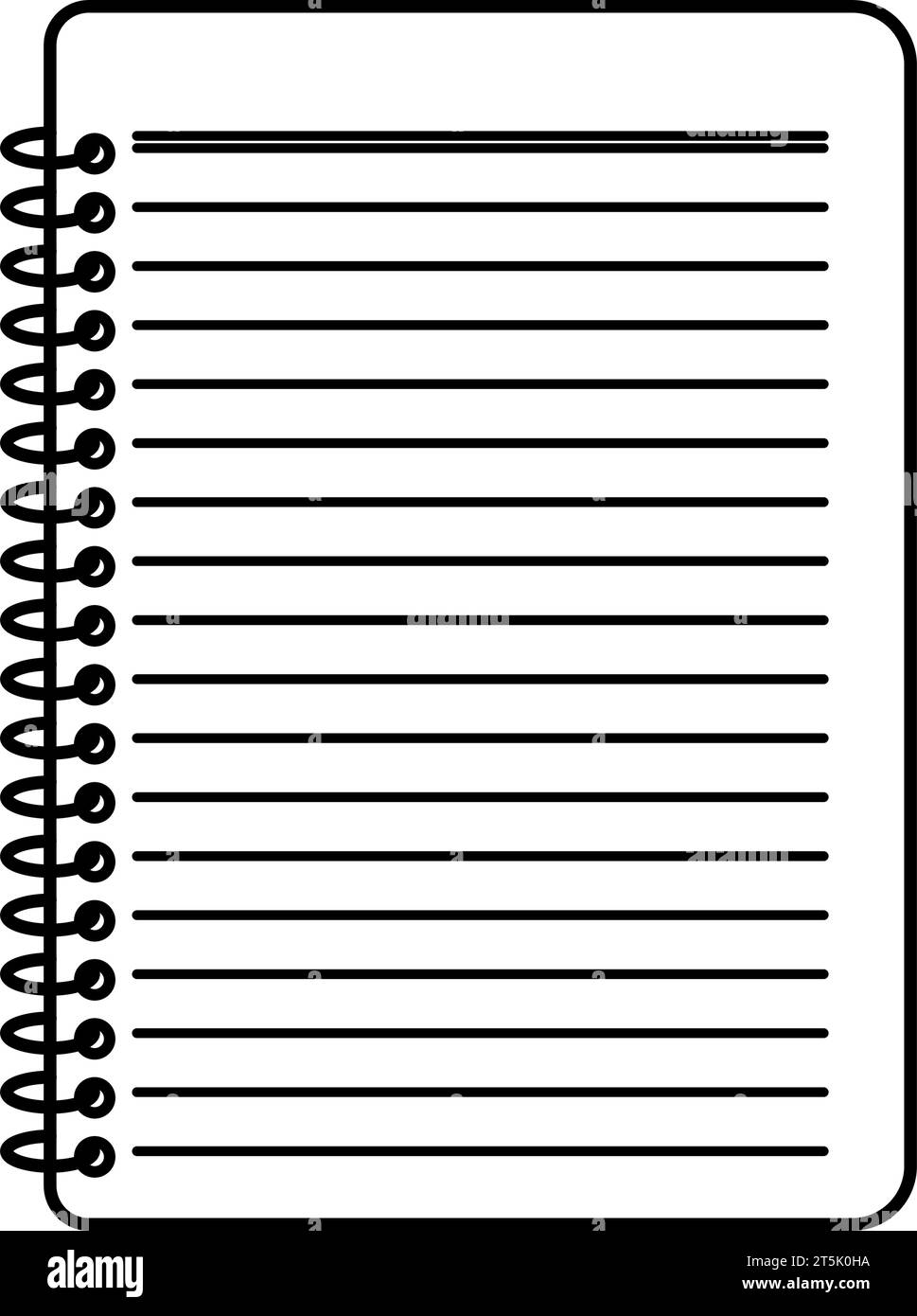 Notepad graphic with lined paper and spiral binding in vector Stock