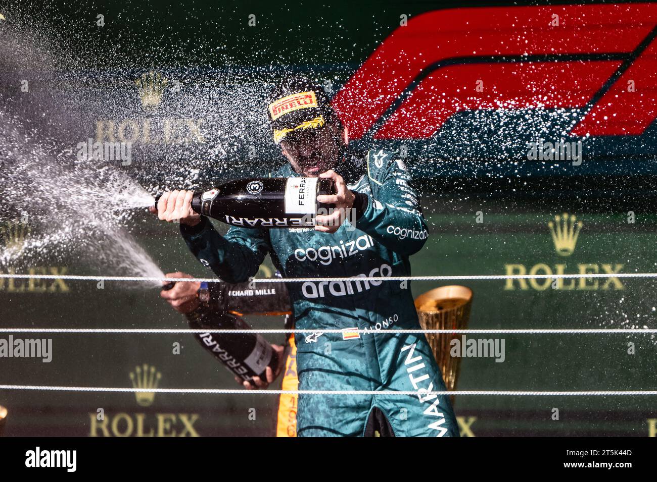 SAO PAULO, Brazil. 5th Nov, 2023. PODIUM CELEBRATION by #14, Fernando ...