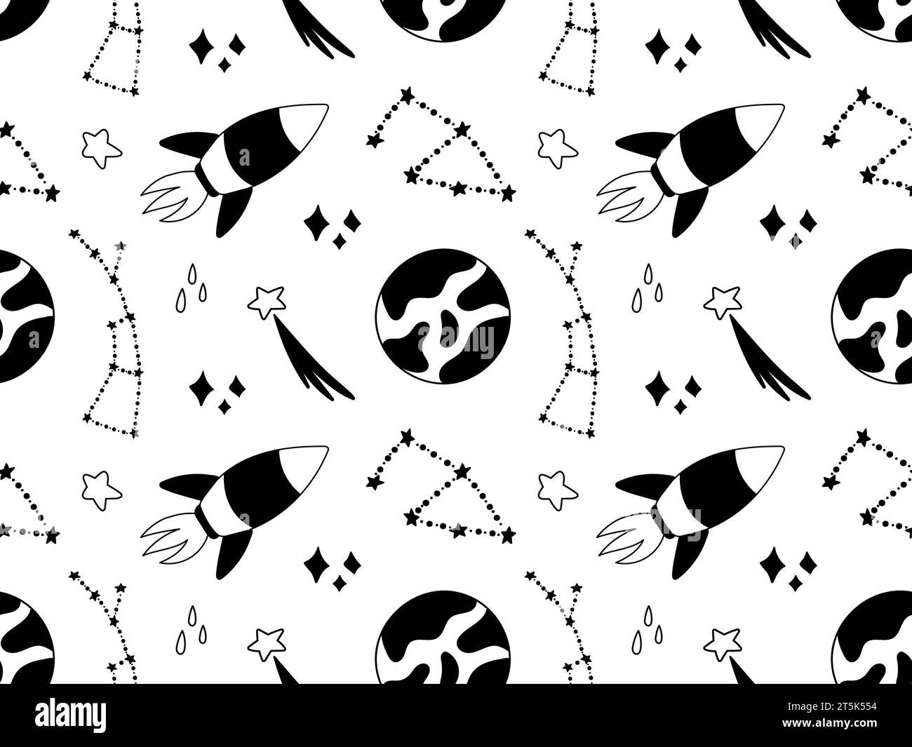 Set planets space elements Black and White Stock Photos & Images - Alamy