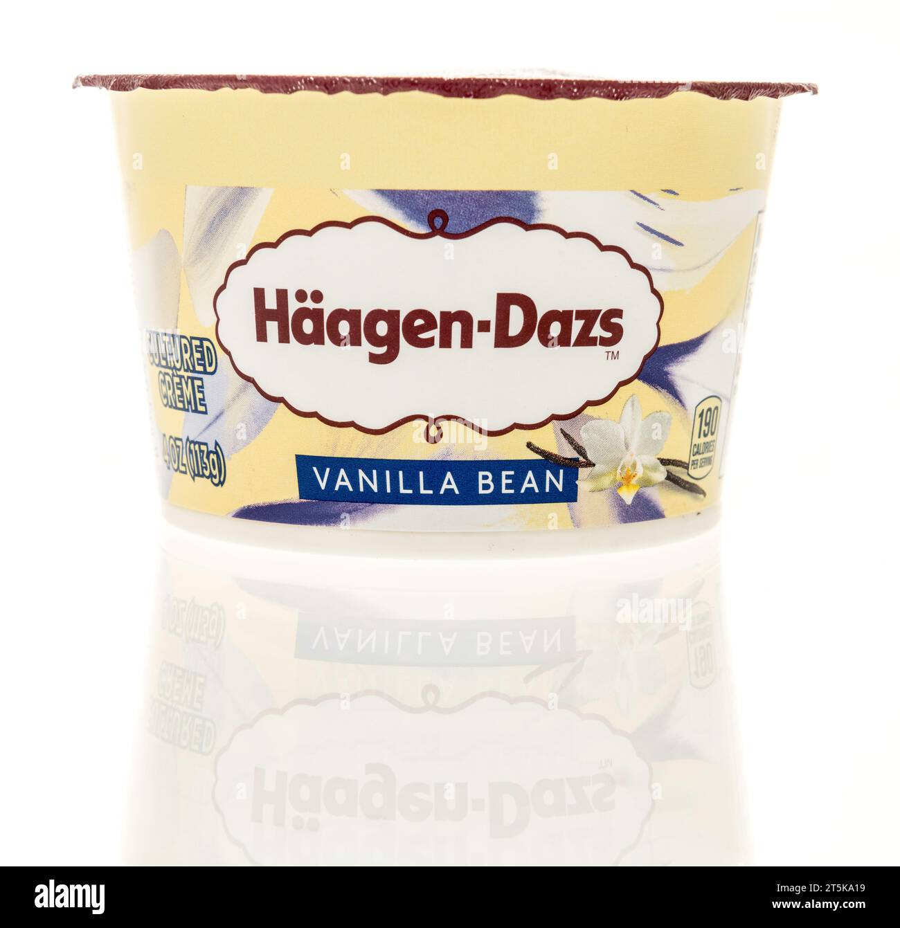 Winneconne, WI - 5 October 2023: A package of Haagen Dazs yogurt in ...