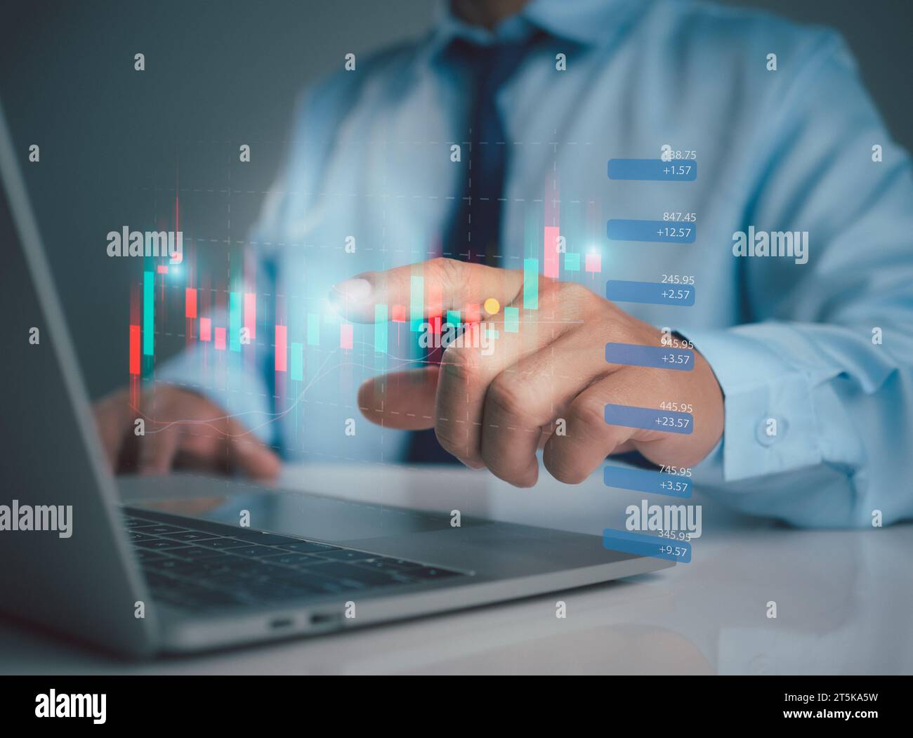 Stock market, Business growth, progress or success concept. Businessman ...
