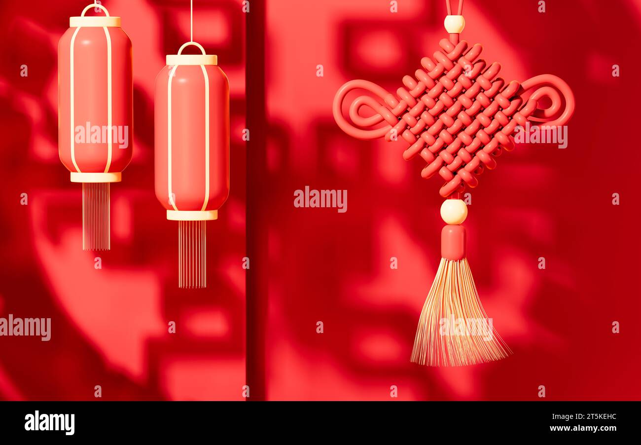 Chinese Knotting Chinese Traditional Background 3d Rendering 3d