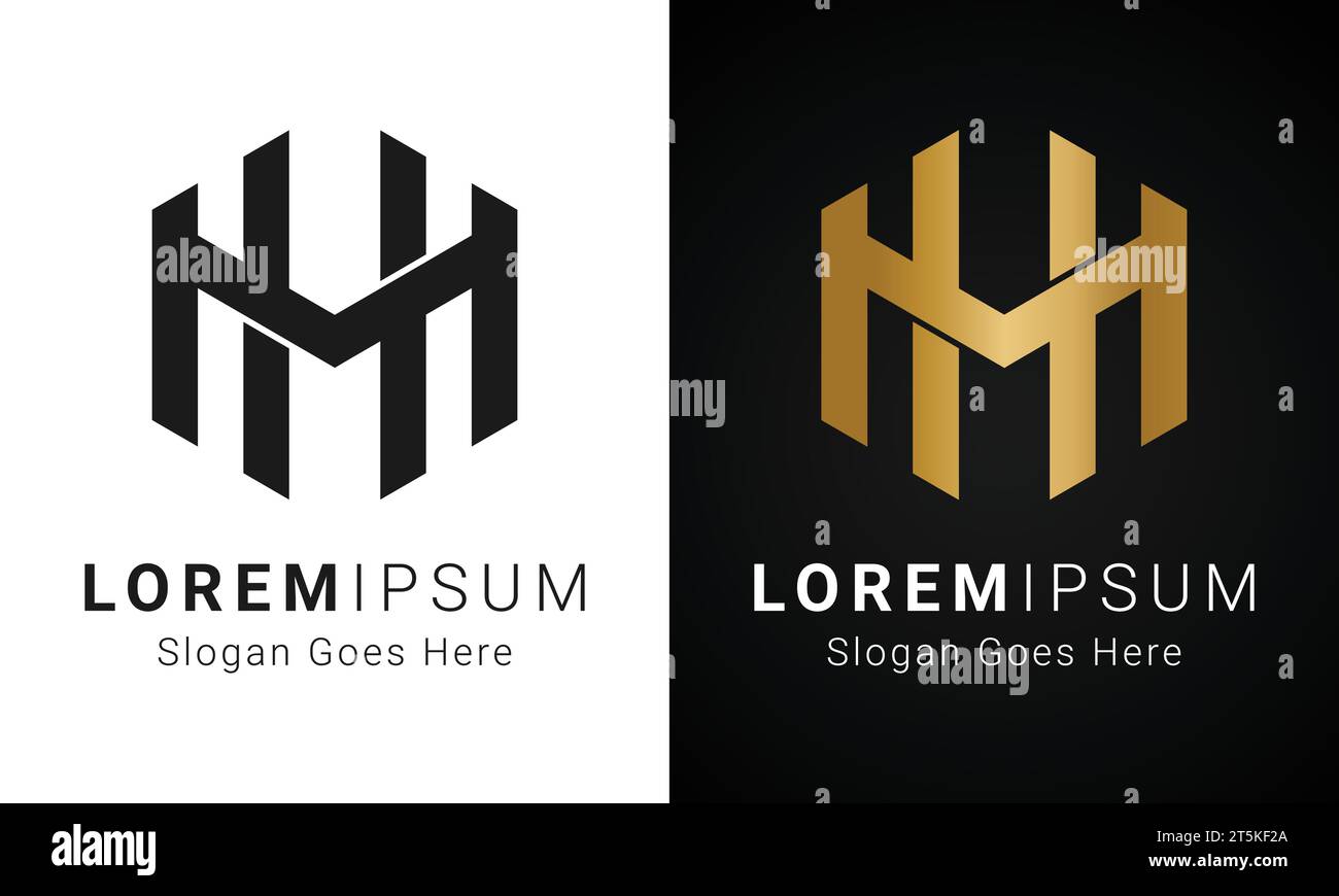 Luxury Initial HH Monogram Text Letter Logo Design Stock Vector Image ...