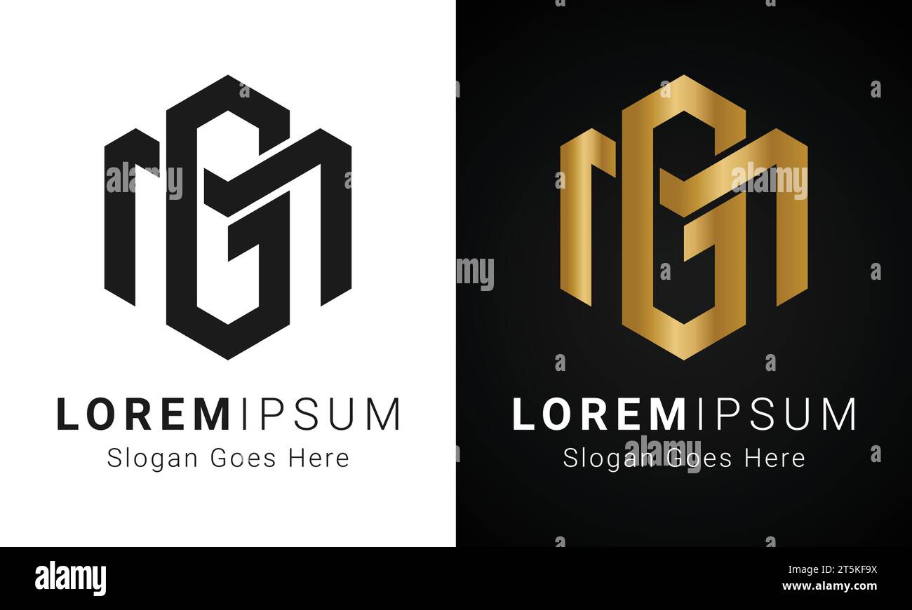 Luxury Initial GA or AG Monogram Text Letter Logo Design Stock Vector