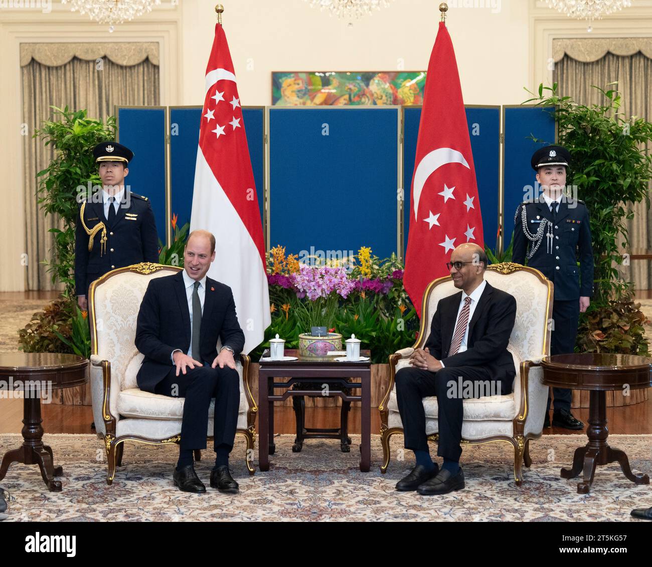 The Prince of Wales meets the President of Singapore, Tharman