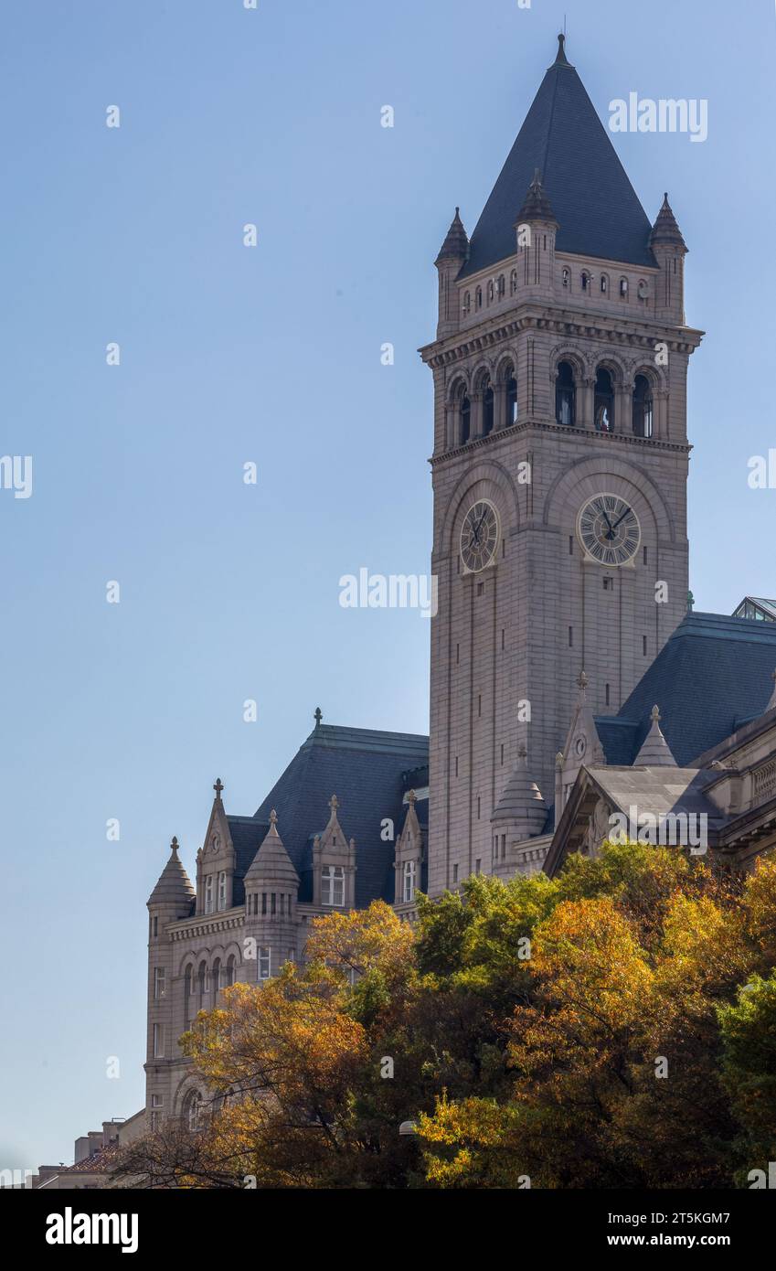 Old Post office pavilion with bell tower in Washington DC Stock Photo