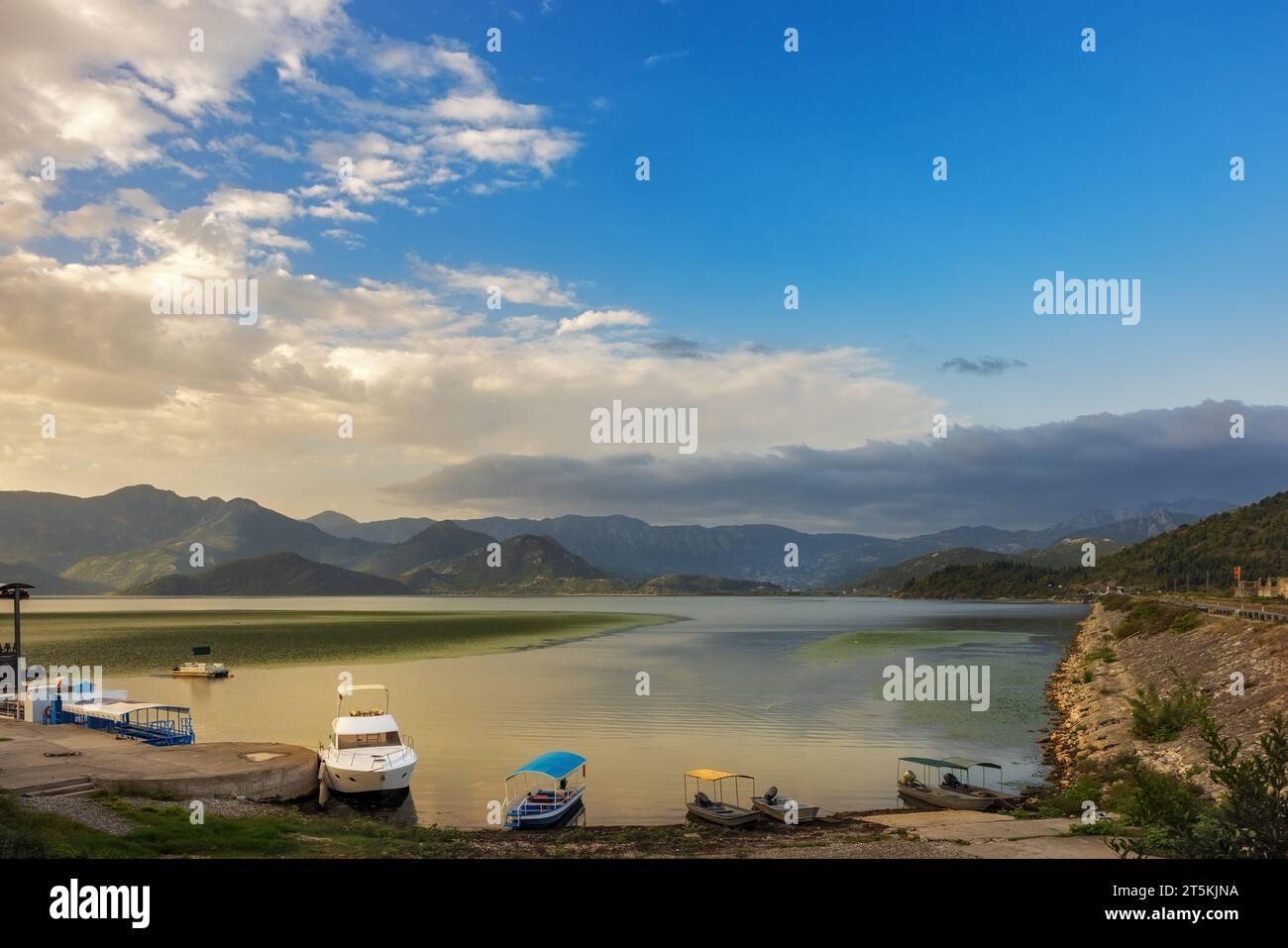 Skadar Lake National Park is the largest lake in the Balkans, Montenegro Stock Photo