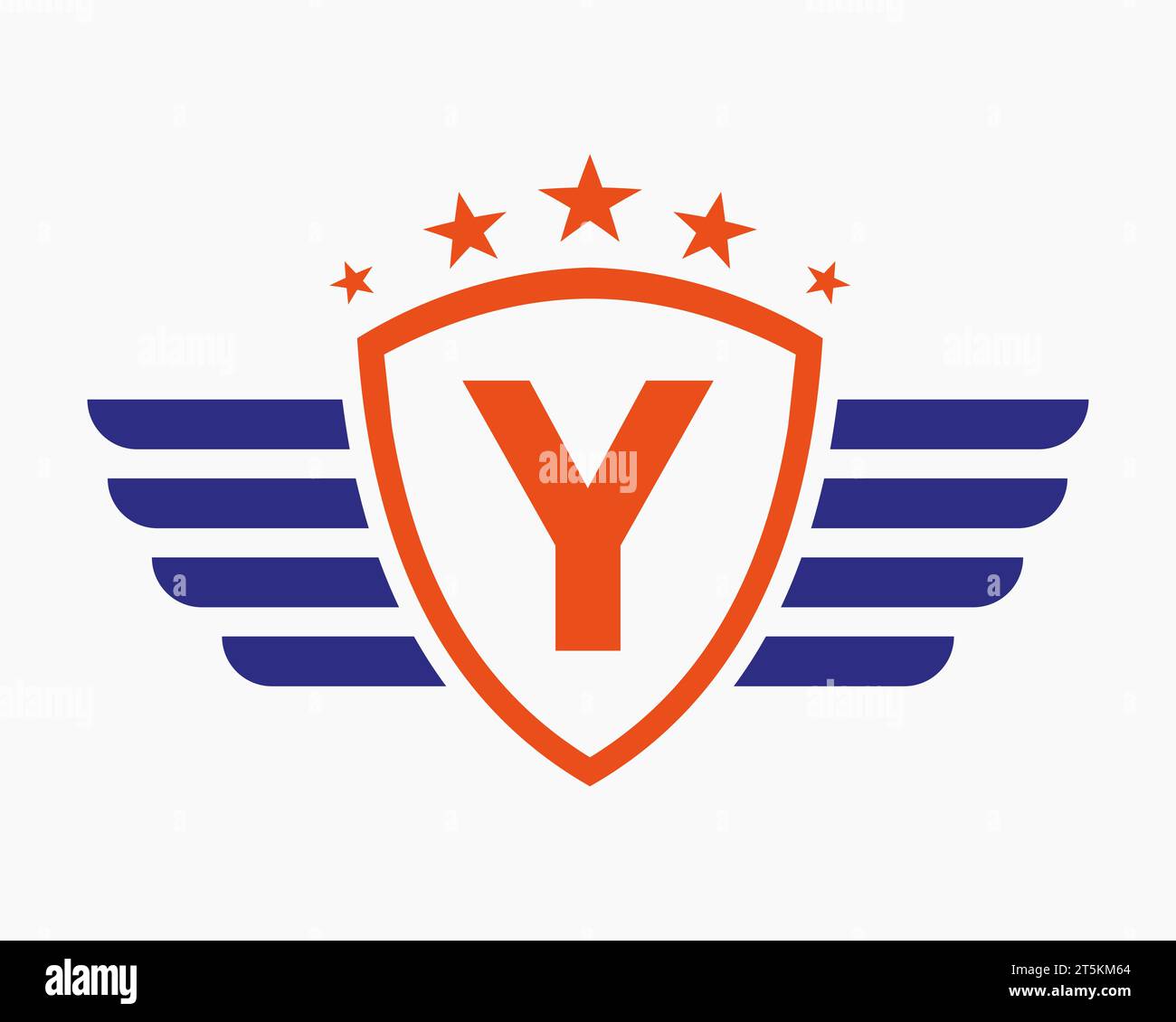 Initial Wing Logo On Letter Y For Transportation Logo With Star Symbol Stock Vector