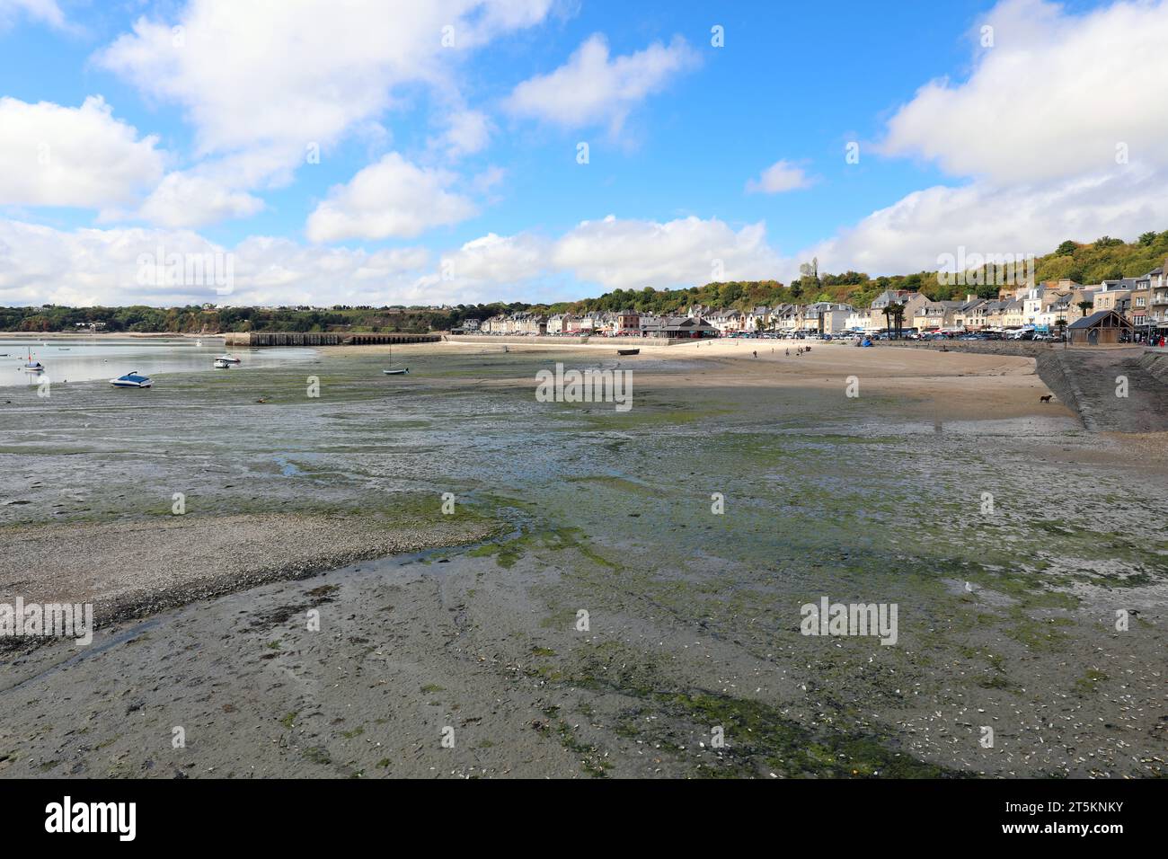 Very Low tide in the town of Cancale in the Brittany region in France ...