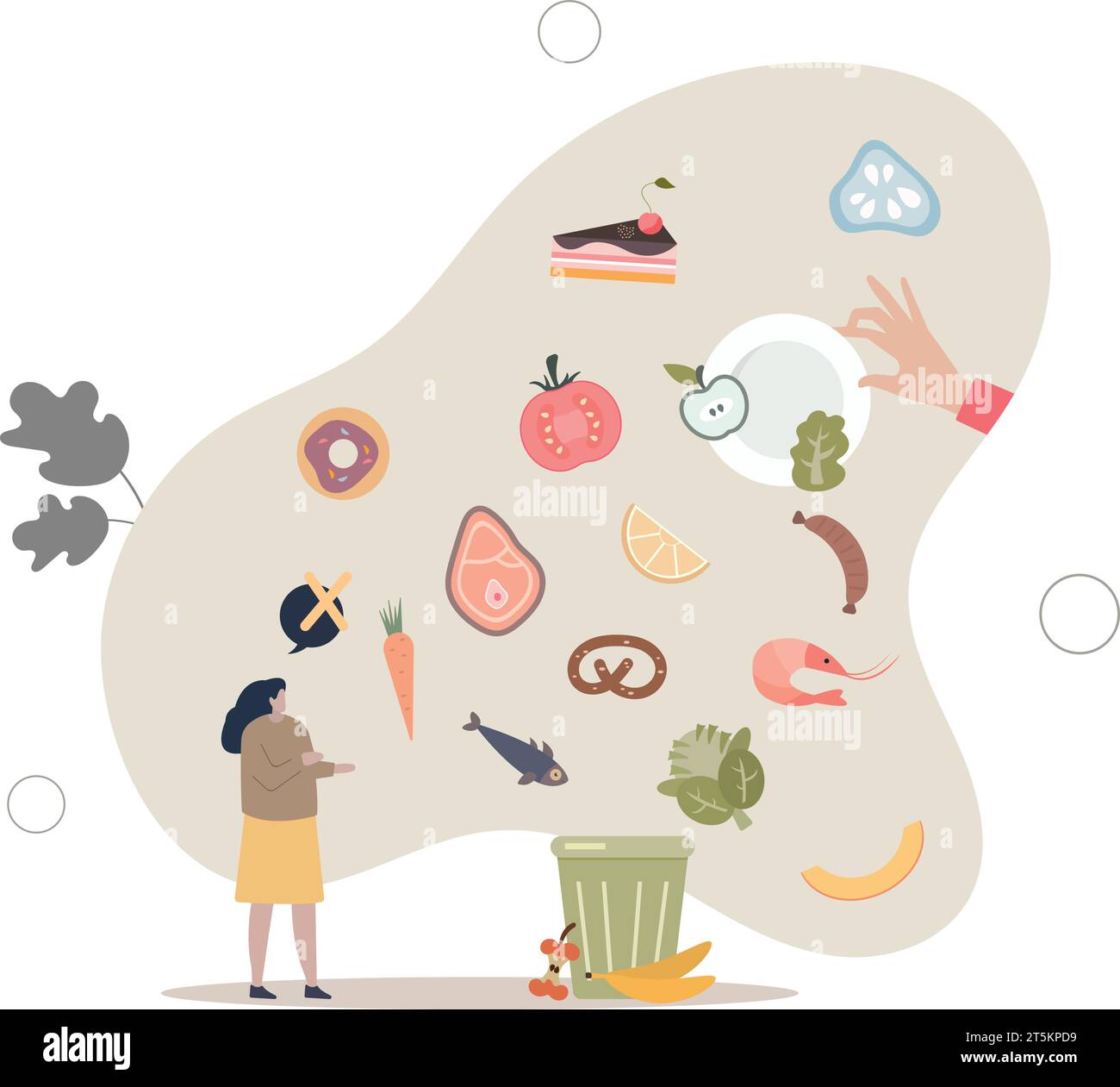 Food waste and meal leftovers garbage reduce awareness.Throw away