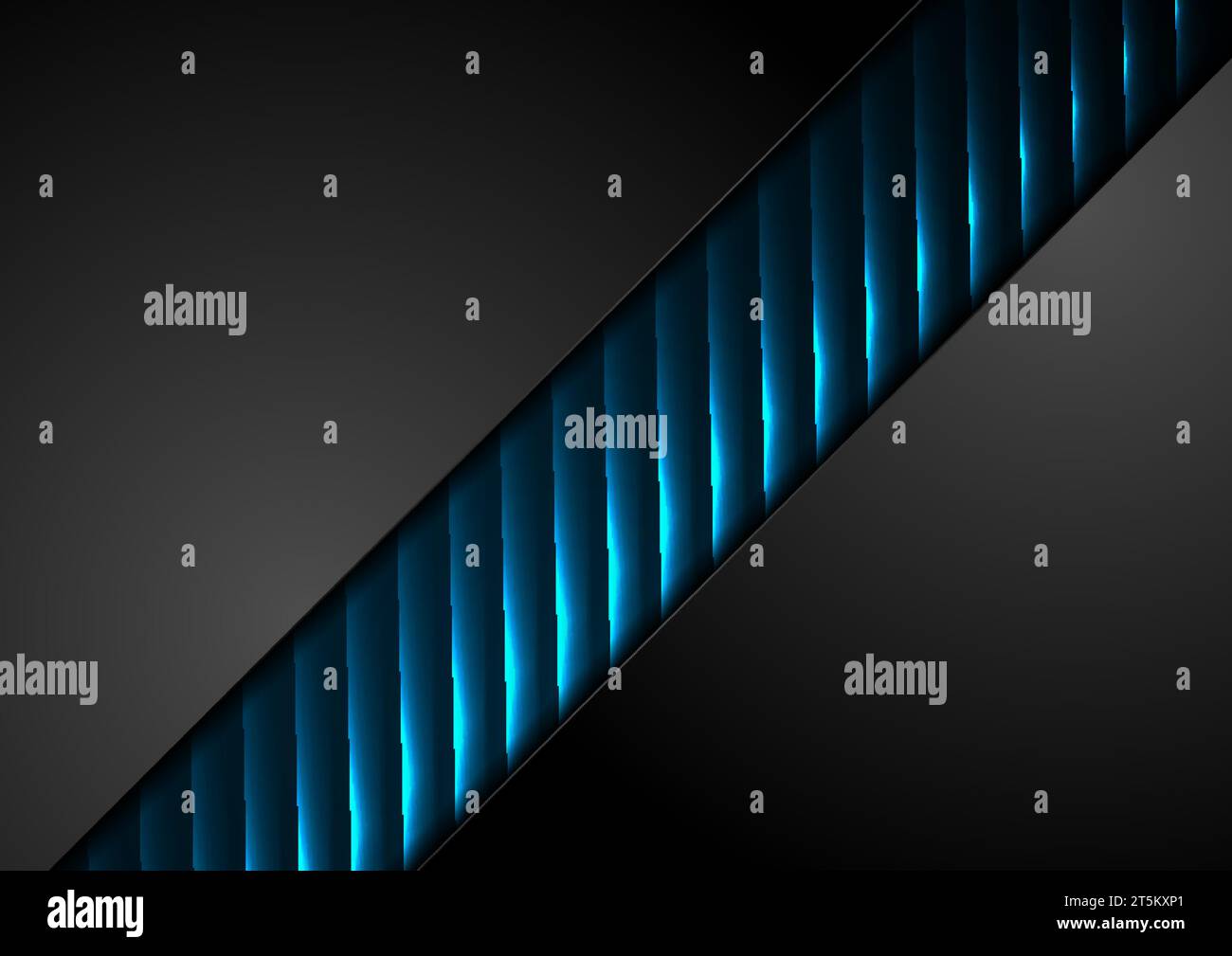 Abstract black corporate background with blue glowing neon lines ...