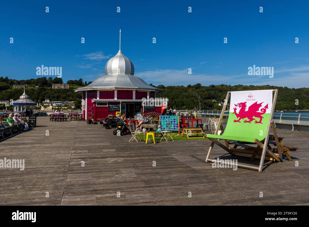 Bangor Pier, a Victorian pier located in the town of Bangor in North Wales. Stock Photo